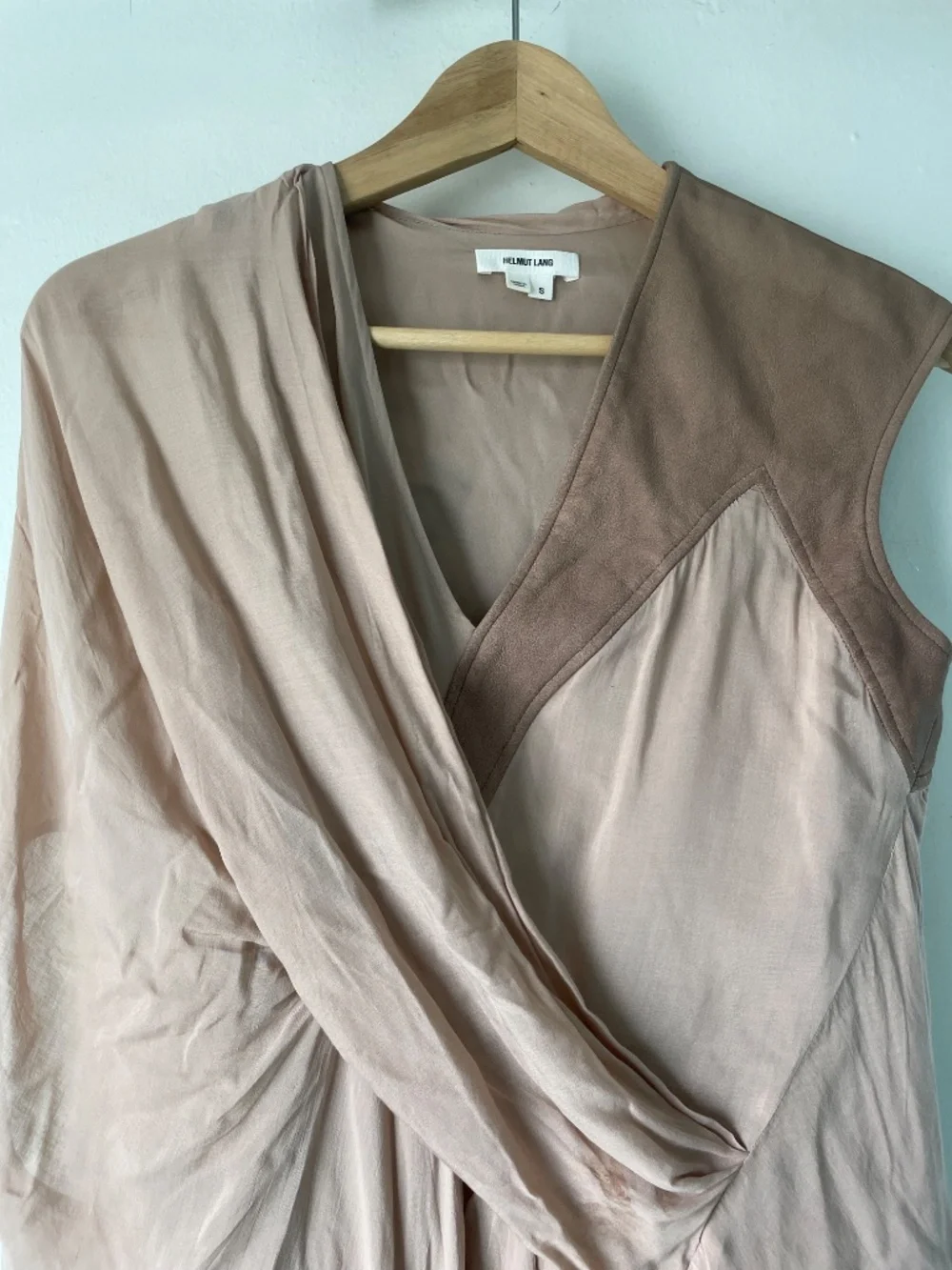 Helmut Lang S Asymmetrical Ruched Silk Top - Picture 3 of 9